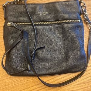 Kate Spade black Jackson Street Leather Gold Hardware Adjustable Strap Crossbody